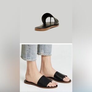 Madewell Black Leather Slides